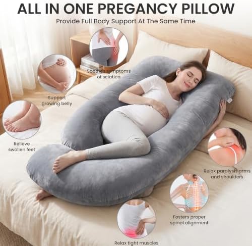 Jcickt Pregnancy Pillow for Sleeping, 59 inch Maternity Pillow - Image 3