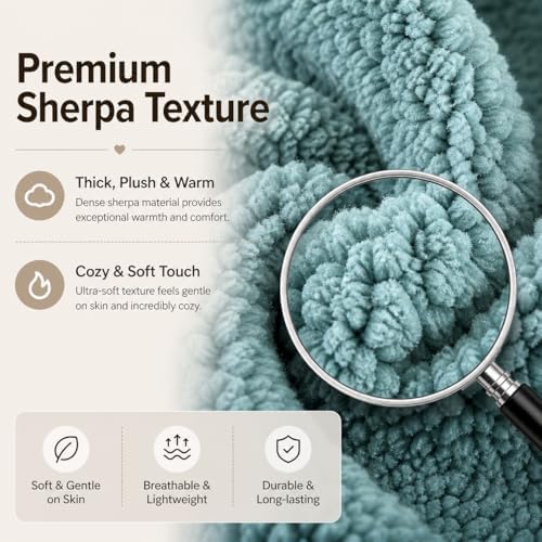 REAFORT Sherpa Euro Sham Cover 26"x26", Zipper Closure - Image 4