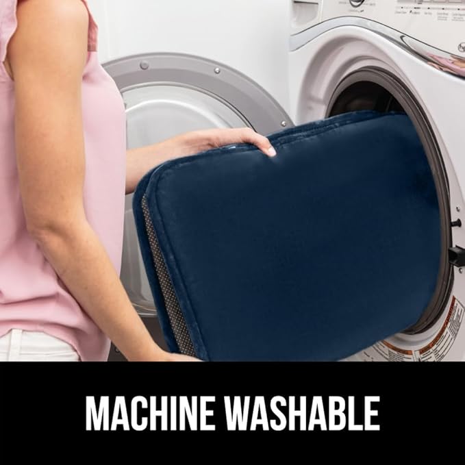 GORILLA GRIP Thick Memory Foam Toilet Rug for Bathroom, U Shaped Washable, Soft Absorbent Velvet Topside Floor Mats, Machine Wash, Cushioned Luxury Rugs for Bath Room, 22.5x19.5 Navy Blue