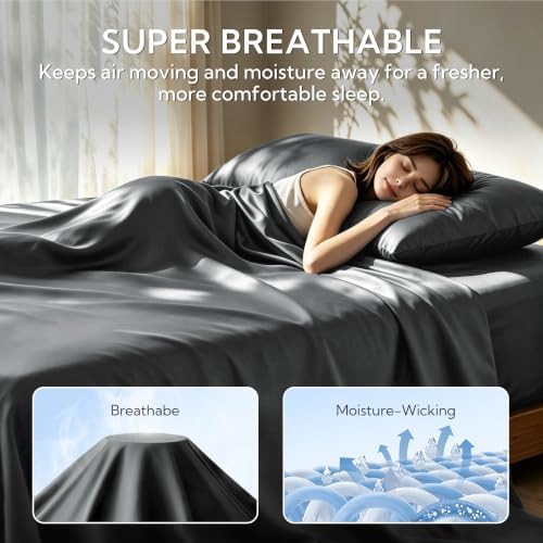 MR&HM Body Pillow Pillowcase 1pc, Cooling & Breathable, Dark Grey - Image 3