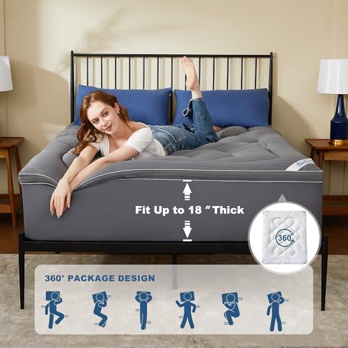 BEDLORE California King Mattress Topper, Thick Pillow Top Soft Mattress Pad - Image 5