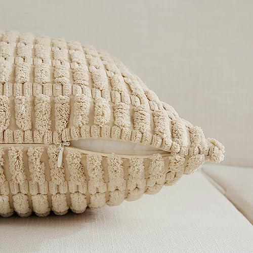 Fancy Homi Tan Lumbar Decorative Throw Pillow Covers 14x24 Inch - Image 3