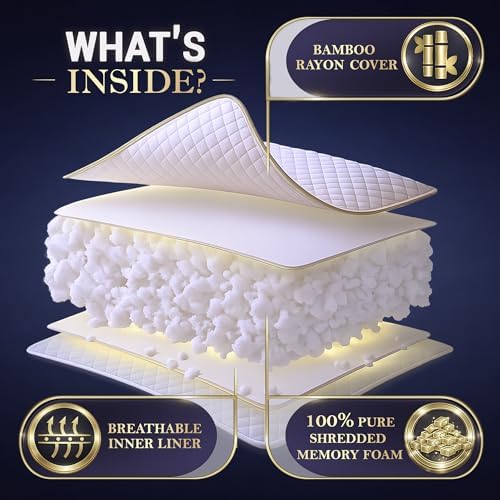 Royal Therapy 2-Pack King Size Pillows, Shredded Memory Foam Pillow - Image 4