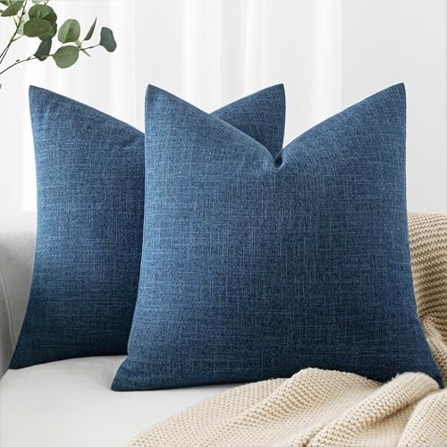 MIULEE 24x24 Inch Euro Linen Burlap Pillow Covers, Livingroom by MIULEE