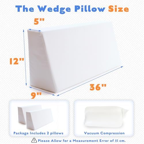 Daybed Bolster Wedge Pillow-Set of 2, 30D Foam Wedge Bolster Pillow - Image 3