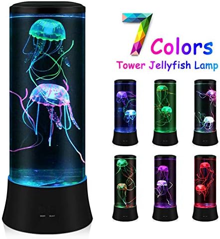 EDIER Jellyfish Lamp, LED Fantasy Jelly Fish Light, 7 Color Setting Jellyfish Tank Table Lamp Decorations for Home Office Decor Great Kids - Image 4