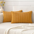 MIULEE Lumbar Corduroy Decorative Throw Pillow Covers 12x20 Gold Yellow by MIULEE