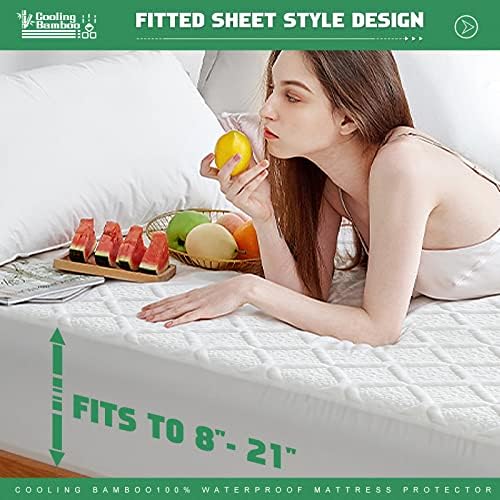 UNILIBRA King Waterproof Cooling Mattress Protector, Fits 8-21" Deep Pocket - Image 5