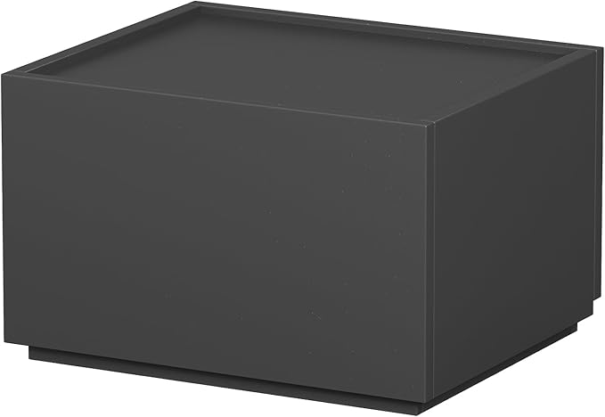 Stackable Storage Drawers, Wooden Drawer Storage Organizer, End Table with Wooden Drawers, Small Storage Cabinet, Modular Design, Available in 2 Sizes for Versatile Use Black Small Set 1