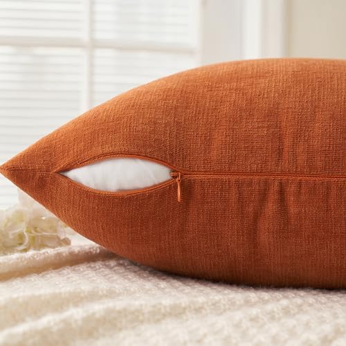 MIULEE Halloween Fall Burnt Orange Chenille Euro Pillow Covers - Image 3