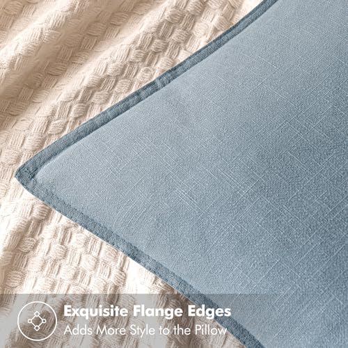 MIULEE Decorative Linen Pillow Covers 18x18 Inch Blue Grey - Image 2