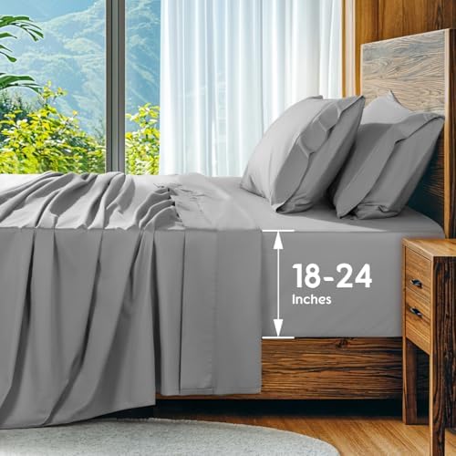 SONORO KATE 1000 Series 100% Egyptian Cotton Queen Sheets, Extra Deep Pocket by SONOROKATE