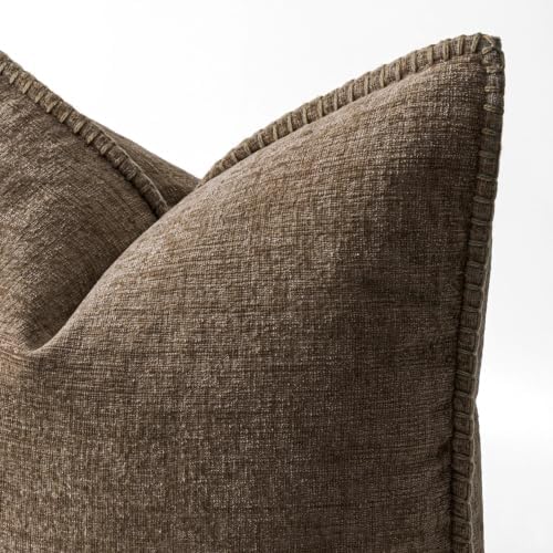 MIULEE Decorative Couch Throw Pillow Covers 20x20 Inch Brown 2 Pack - Image 2