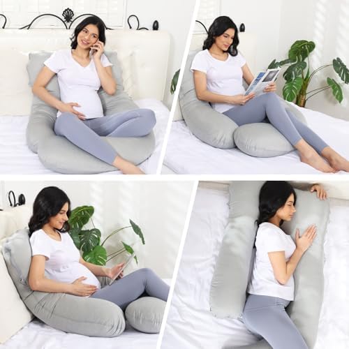 Pregnancy Pillow for Sleeping, Soft 57“ Full Body Maternity Pillow, U Shaped - Image 6