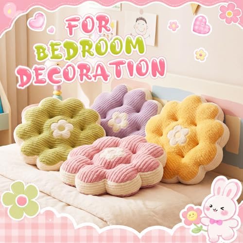 Reginary Briwooody 5 Pcs Flower Pillow, Flower Shaped Plush Throw Pillow - Image 6