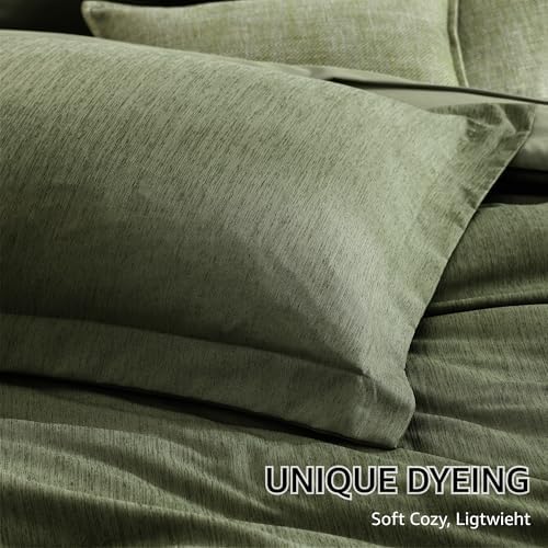 Monbix Super King Comforter Set Olive Green 7 Pieces Bed in a Bag - Image 6
