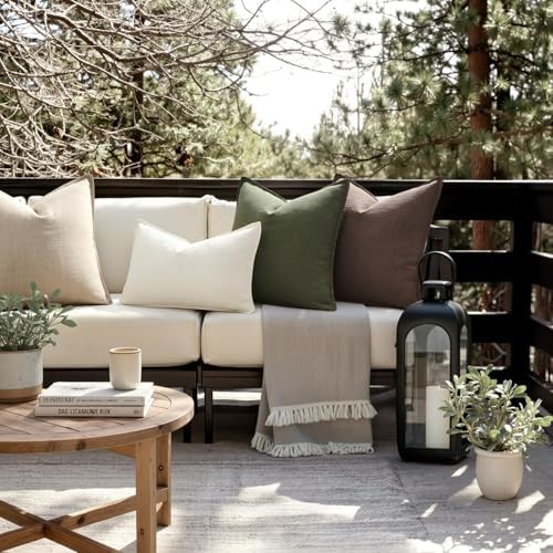 MIULEE Thick Textured Euro Sham Throw Pillow Covers 26x26 Inch Dark Brown - Image 6