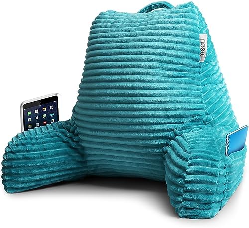 Nestl Reading Pillow with Shredded Memory Foam, Luxe Cut Plush Back Pillow by Nestl
