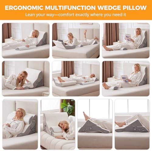 Ruqmuis Wedge Pillow Set for After Surgery, Bed Wedge Pillow - Image 2