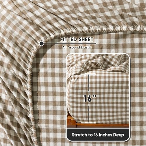SONORO KATE 100% French Linen Queen Size Sheets Set, Natural Flax Bedding - Image 6