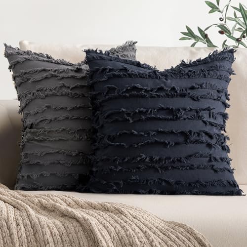 MIULEE Boho Linen Striped Throw Pillow Covers 16x16 - Image 4