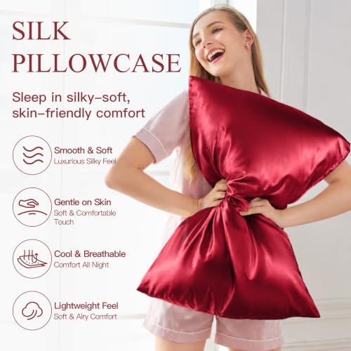 INSSL Silk Pillowcase for Women, Mulberry Silk Pillowcase for Hair and Skin and - Image 2