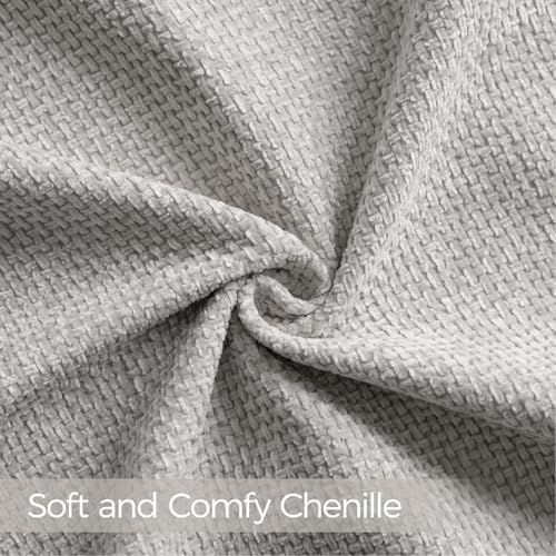 a moment Light Grey Chenille Throw Pillow Covers 12x20 Inch Pack of 2 Modern - Image 5