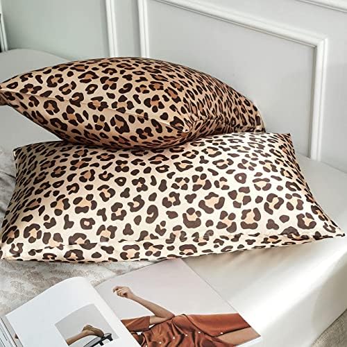 Glod Leopard Printed Pillow Cases, Standard Cheetah Satin Pillowcase - Image 5