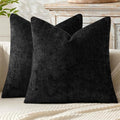 MIULEE Decorative Couch Throw Pillow Covers 18x18 Inch Black 2 Pack by MIULEE