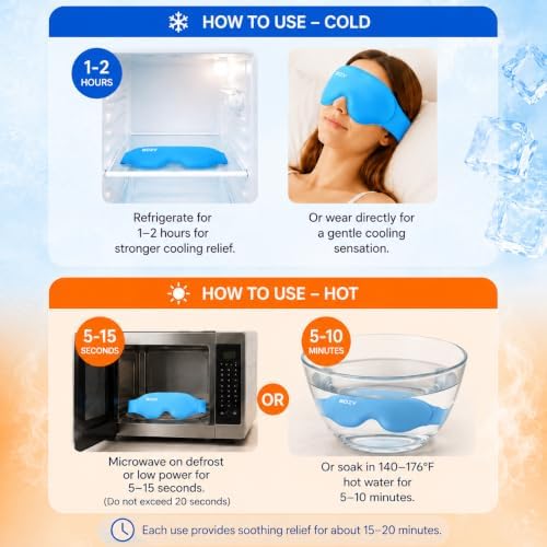 BOZV Hot & Cold Hydrogel Eye Mask, Cooling Gel Eye Mask - Image 4