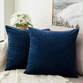 MIULEE Velvet Throw Pillow Covers 14x14 Inch Pack of 2 Dark Blue by MIULEE