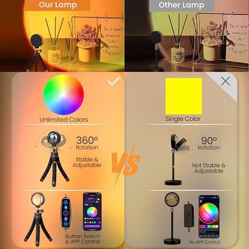 XEBKOR Sunset Lamp Projector Multicolor Changing LED Projection Lamps - Image 2