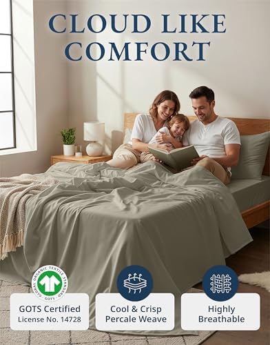 LANE LINEN Full Size Sheets 100% Organic Cotton Soft 4pc Percale - Image 2