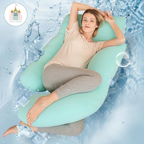 Cute Castle Cooling Cover Pregnancy Pillows, Soft U-Shape Maternity Pillow - Image 2