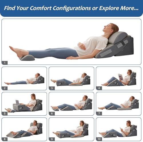 Ahpmeoa 6PCS Wedge Pillow Set for After Surgery, Back Pillow for Bed Sitting Up - Image 2