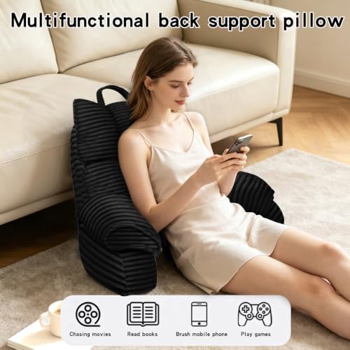 Reading Pillow for Bed with Arms, Back Support, Memory Foam (Ink Black） - Image 6
