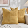 Fancy Homi 2 Packs Mustard Yellow Decorative Throw Pillow Covers 20x20 Inch by Fancy+Homi