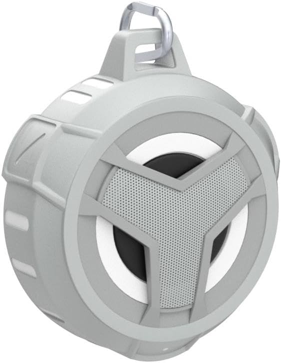 EBODA Shower Bluetooth Speaker, IPX7 Waterproof Portable Floating Speakers with Loud HD Sound, True Wireless Stereo Speaker with LED Light, 24H Play for Shower Pool Beach, Gifts for Men, Women - Gray