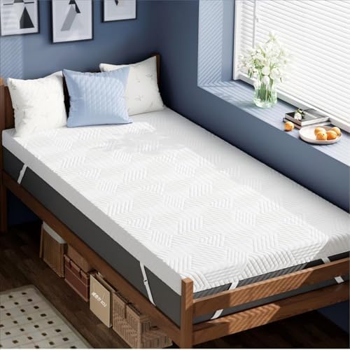 ELEMUSE 3 Inch Twin XL Memory Foam Mattress Topper, Dorm Room Essentials by ELEMUSE