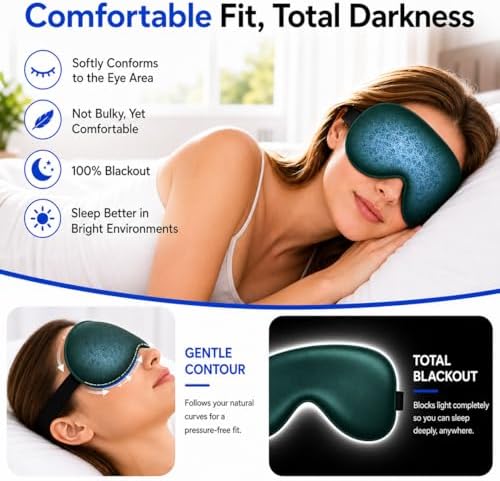 Cooling Sleep Mask with Mulberry Silk Surface & Removable Gel Pack - Image 5