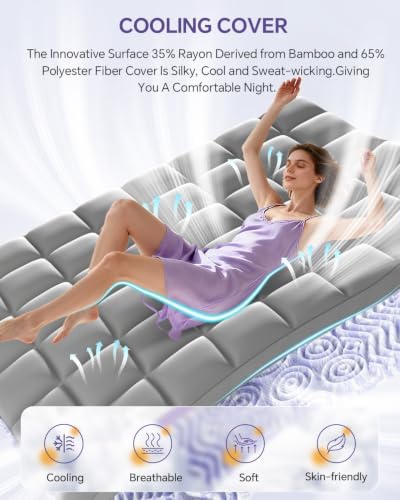 ChiXpace Dual Layer 5 Inch Memory Foam Mattress Topper King - Image 5