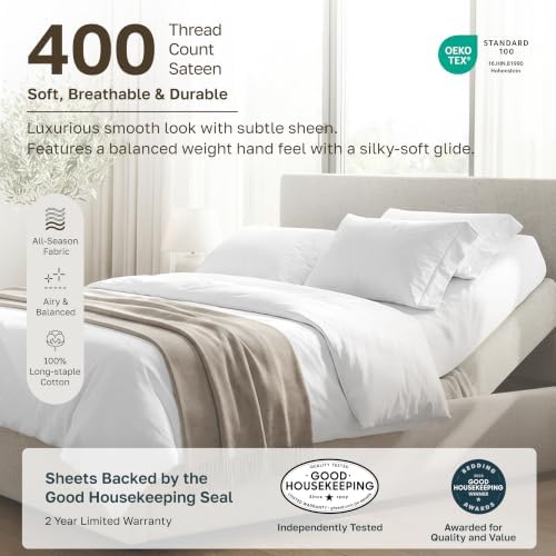 California Design Den Soft 100% Cotton Split King Bed Sheets - Image 3