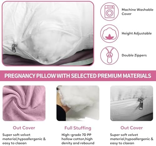 U Shaped Pregnancy Pillow for Sleeping, Maternity Body Pillow for Women - Image 5