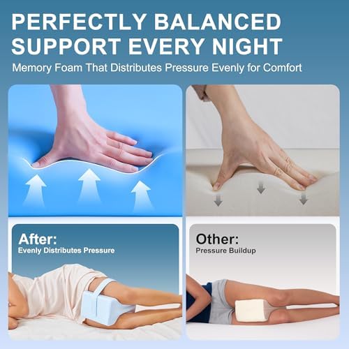 UJPFEO Knee Pillow for Side Sleepers, Memory Foam Leg Support Pillow for - Image 3