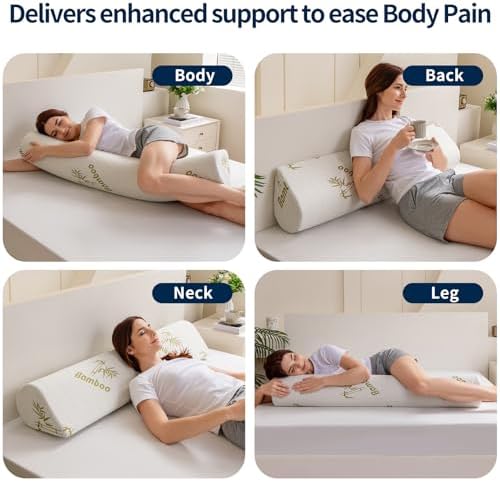 Body Pillow for Adults, Long Pillow for Back, Hip and Knee Support, Side - Image 3