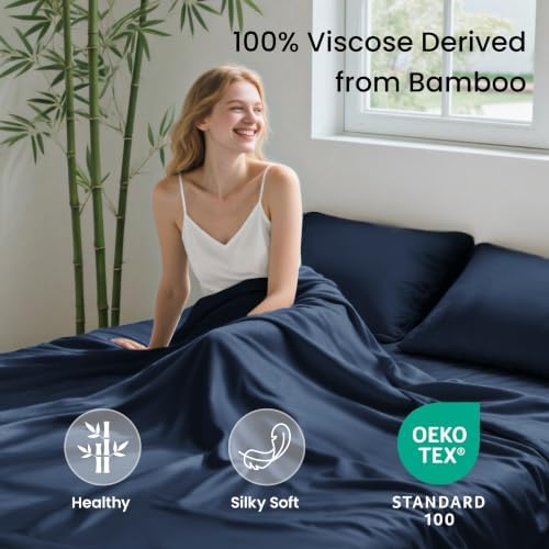 Love's cabin 3 Piece Twin Sheet Set, 100% Rayon Derived from Bamboo, Cooling & - Image 2