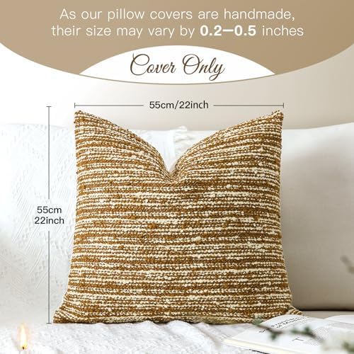 Artscope Throw Pillow Cover 22x22 Super Thick Body Pillow Cover Decorative - Image 5