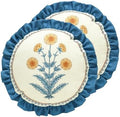 ISAENNE Linen Round Throw Pillow Cover, Diameter 16"-Estevan D by Isaennehomedecoration