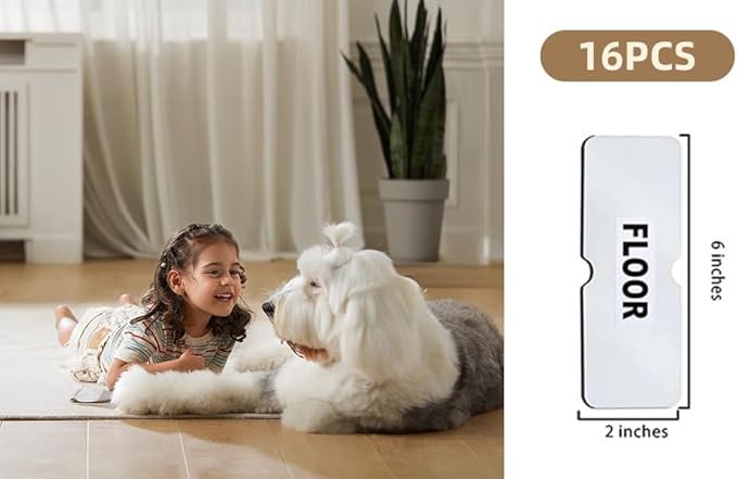 Washable Reusable Non-Slip Rug Pads 16 PCS,Double Sided Anti-Skid Tape,Strong Adhesive Mat Holders,Grippers for Area Carpet,No Damage Removable for Hardwood Floors