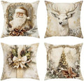 Elegant Christmas Throw Pillow Covers, Vintage White by Unknown